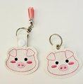 ITH Sketch Pig Face Keyring & Eyelet Digital Download- Embroidery Design