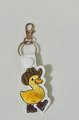 Fluffy Feather Cowboy Duckling Key Ring, Vinyl Keychain Accessory (4x4 Hoop)
