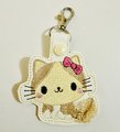 ITH Embroidered Kitty Key Fob, Fluffy Tail Keychain Accessory (Digital Download) 4x4 Hoop Design