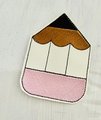 ITH Pencil Corner Bookmark Embroidery Design Download, Fun Bookmark 4x4 hoop