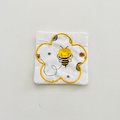 Daisy Applique Coaster Embroidery File, Bumble Bee Mug Rug (Digital Download)
