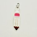 ITH Embroidered Pencil Keychain, Faux Leather Key Fob, Teacher Appreciation Gift 4x4 hoop