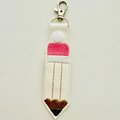ITH Embroidered Pencil Keychain, Faux Leather Key Fob, Teacher Appreciation Gift 4x4 hoop