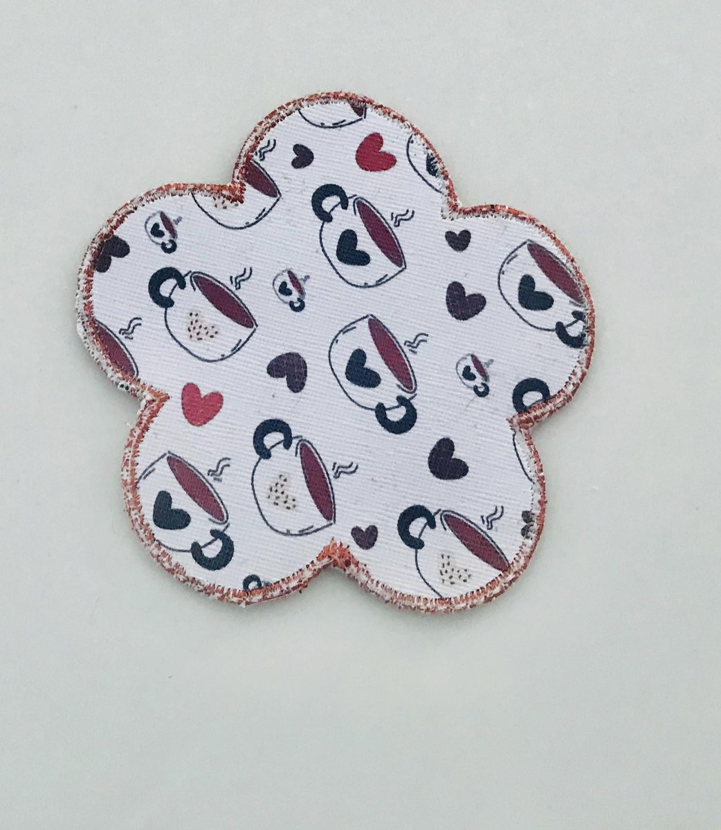 ITH Coffee Cup vinyl, Daisy Coaster, Embroidered Applique, Floral Design (Digital Download) 4x4 Hoop