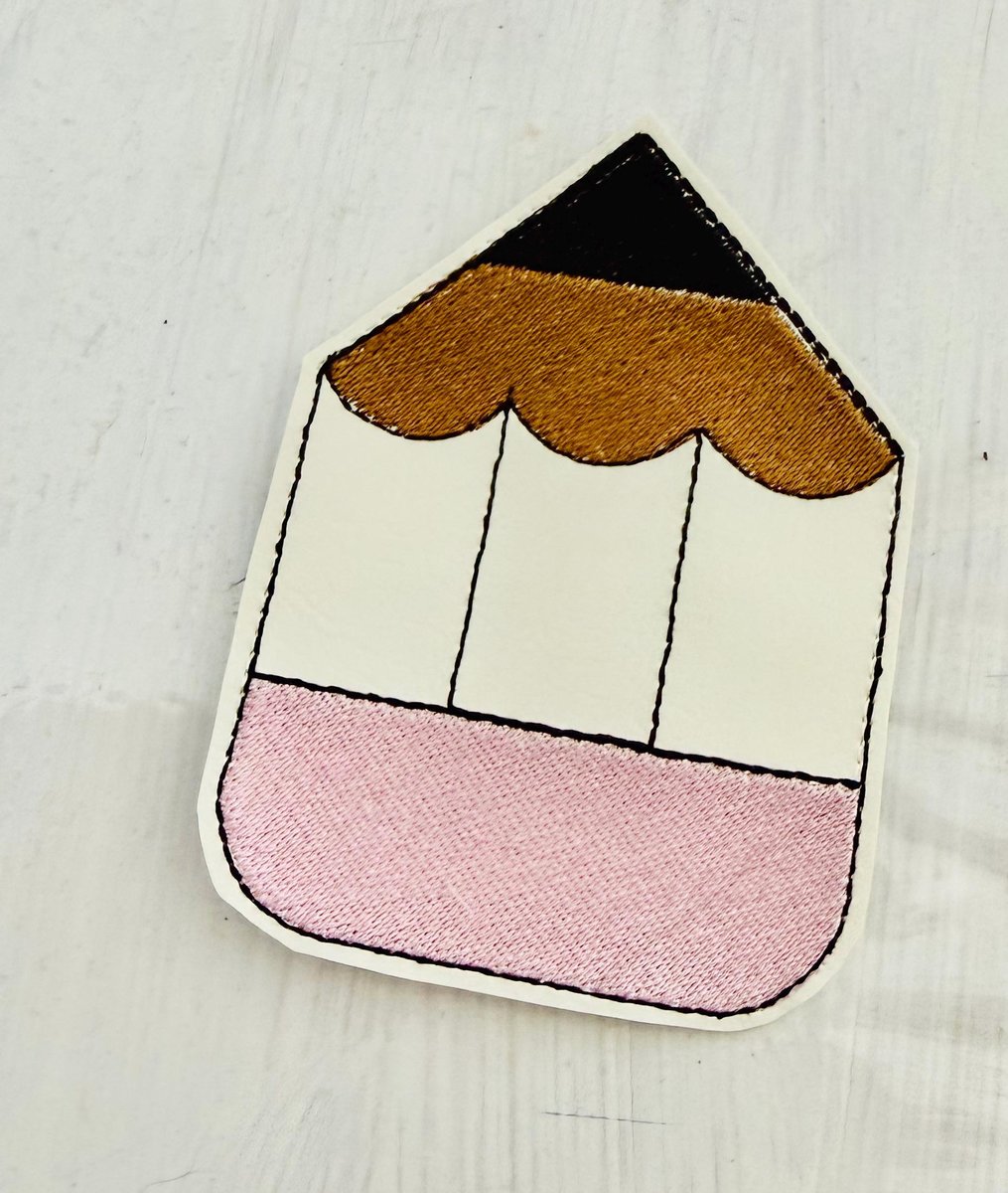 ITH Pencil Corner Bookmark Embroidery Design Download, Fun Bookmark 4x4 hoop