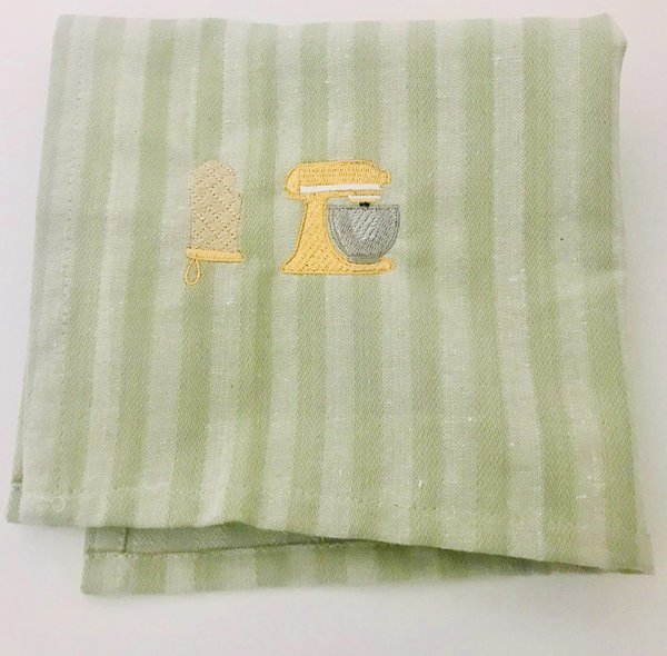 Kitchen Tea Towel Embroidery Design, Mixer Oven Mitt (Digital Download)