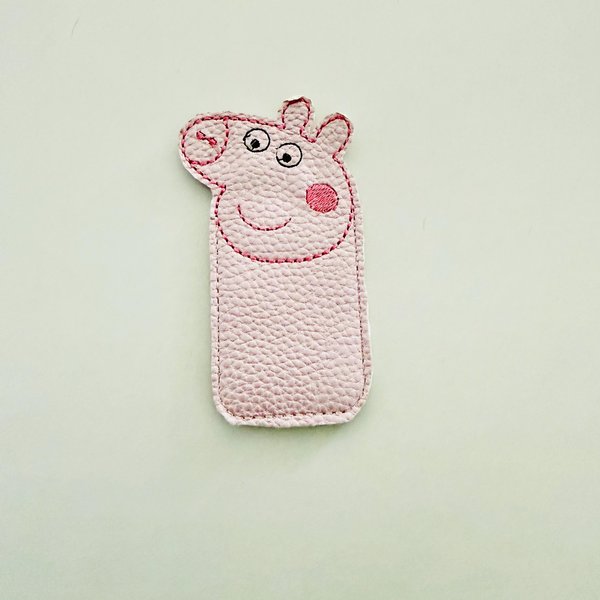 ITH Pig icypole holder embroider file, digital download, machine embroidery, 4x4 Hoop,.
